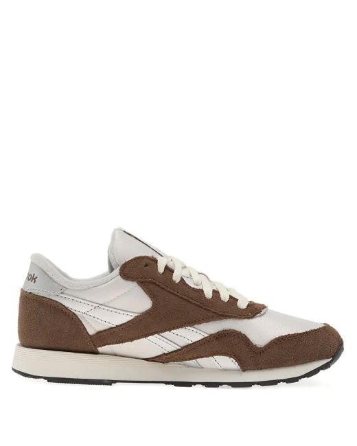 Reebok Brown Suede-Detail Sneakers for men