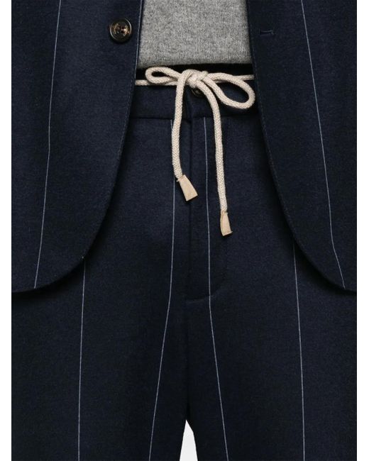 Blazer Monopetto A Righe di Eleventy in Blue da Uomo