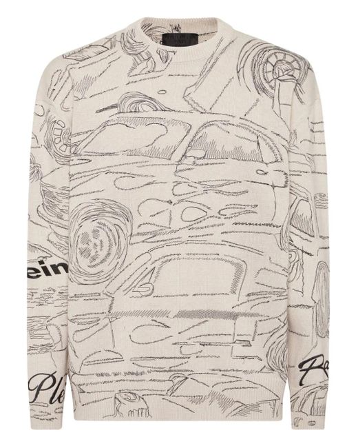 メンズ Philipp Plein Cars Racing プルオーバー Natural