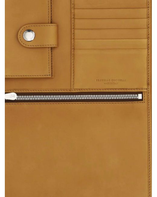 Brunello Cucinelli Brown Porte-Cartes En Cuir for men