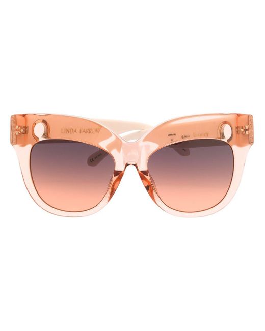 Linda Farrow Pink 'Dunaway' Oversized-Sonnenbrille