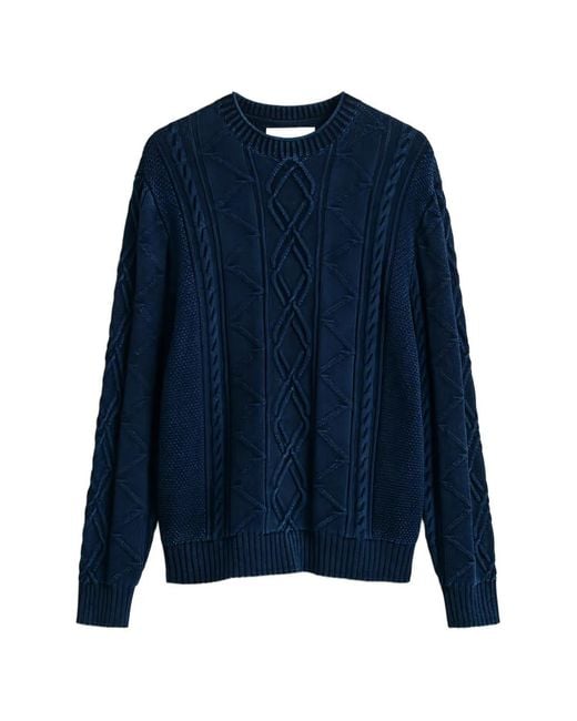 Gant Blue Cable-Knit Sweater for men