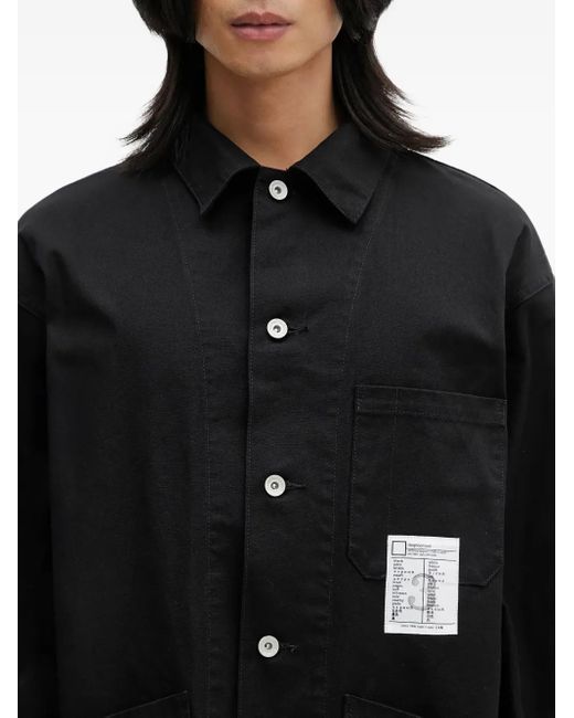Neighborhood Black Patch-Pocket Shirt Jacket for men