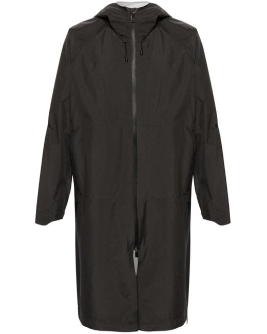 Herno Gray Zip-up Hooded Maxi Raincoat for men