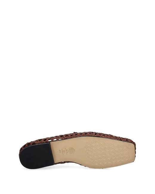 Souliers Martinez Brown Ballerines Paris En Cuir Tressé