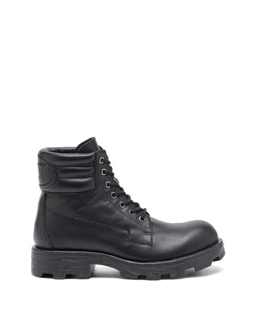 DIESEL Black D-Hammer Lace-Up Boots for men