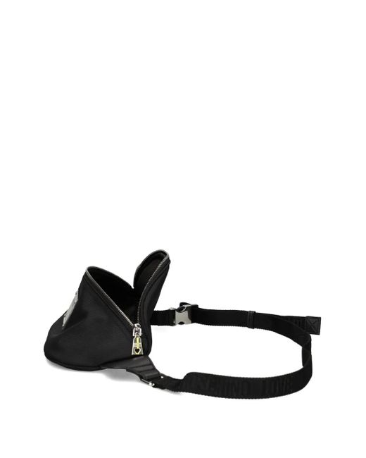 Love Moschino Black Logo-Plaque Belt Bag
