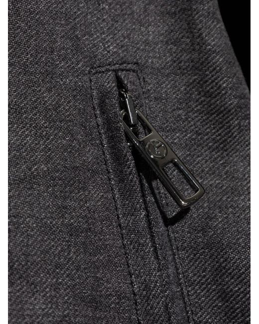 Chaqueta Con Cuello Alzado Y Botones Giorgio Armani de hombre de color Gray