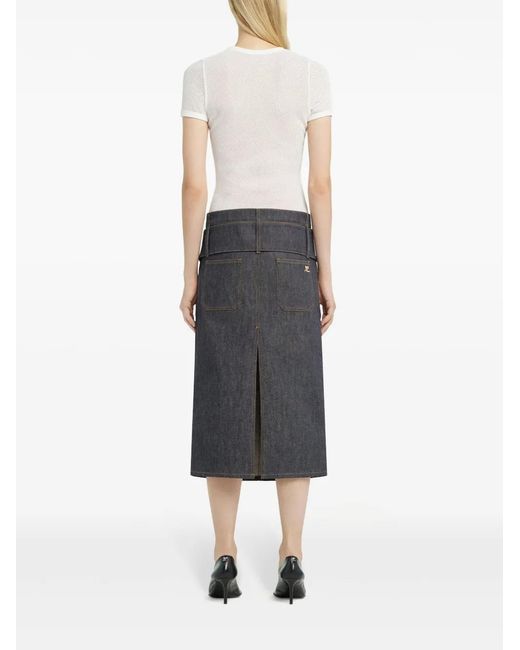 Courreges White Textured Fabric T-Shirt