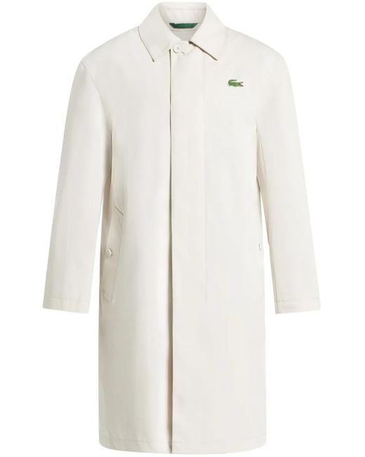 Lacoste White Lightweight Showerproof Trench Coat for men