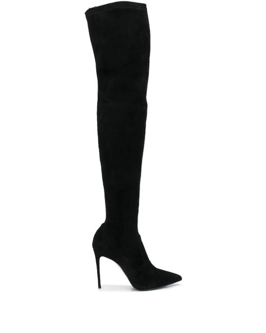 Le Silla Black Carry Over Thigh-High Boots