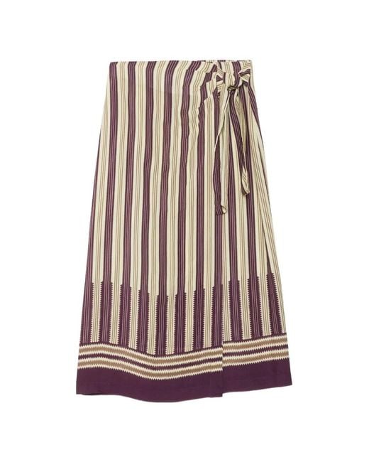 Ottod'Ame Natural Striped Wrap Skirt