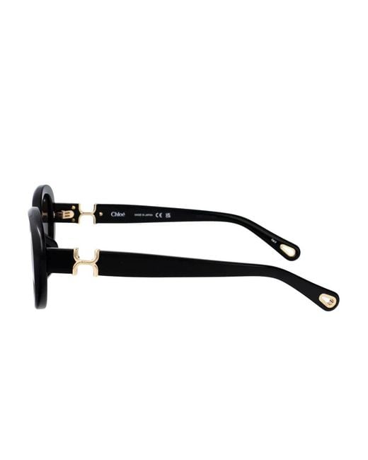 Chloé Black Marcie Oval Sunglasses