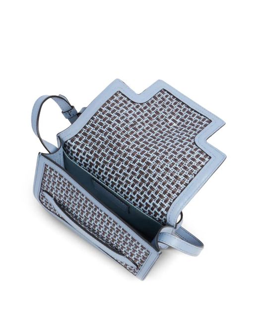 The Bridge Blue Leather Cross Body Bag