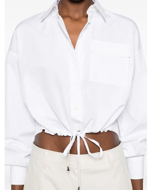 Brunello Cucinelli White Pocket Drawstring Shirt