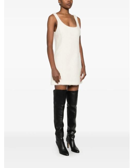 Patrizia Pepe White Wool-Blend Minidress