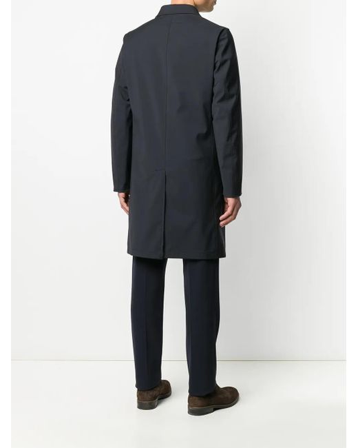 Dell'Oglio Blue Single-Breasted Reversible Coat for men