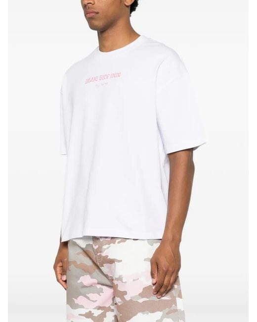 BLUE SKY INN White Graphic-Print T-Shirt for men