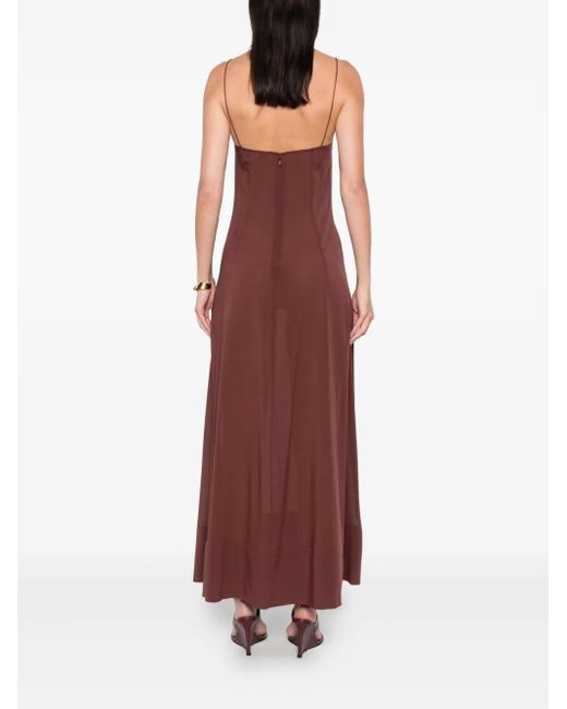 St. Agni Purple Sheer Slip Straps Maxi Dress