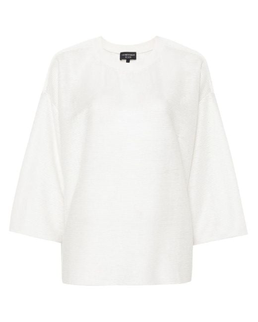 Emporio Armani White Semi-transparentes Icon T-Shirt