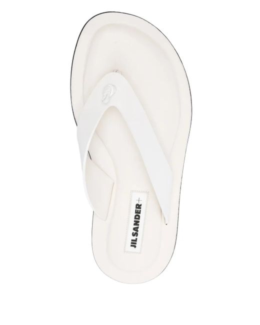 Jil Sander White Leather Slides