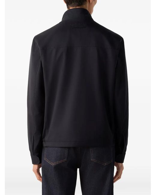 Zegna Blue Microfiber Motorin 100Cc Blouson for men
