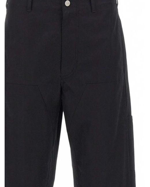 MM6 by Maison Margiela Blue Logo-Embroidered Straight-Leg Trousers for men