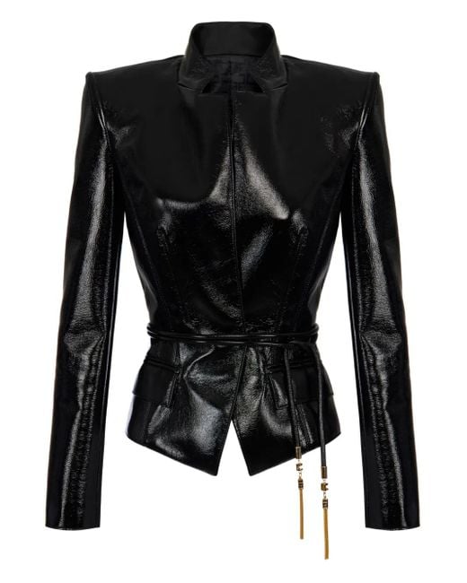 Elisabetta Franchi Black Jacke Mit Gürtel