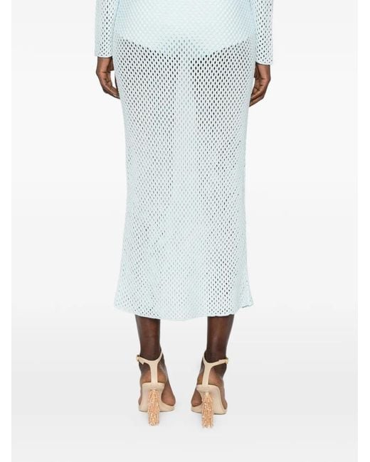 Jonathan Simkhai White Elasticated-Waistband Midi Skirt