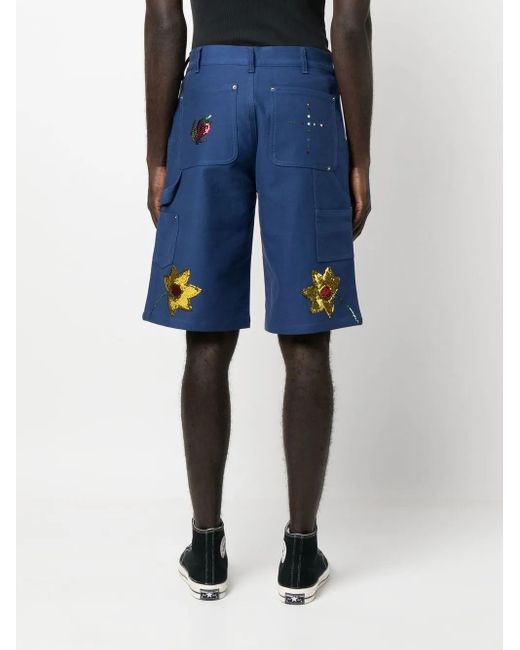 Sky High Farm Blue Sequin-Embellished Detail Shorts for men