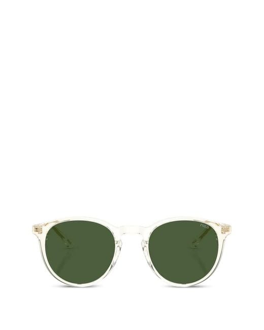Polo Ralph Lauren Green Lunettes De Soleil À Monture Ronde for men