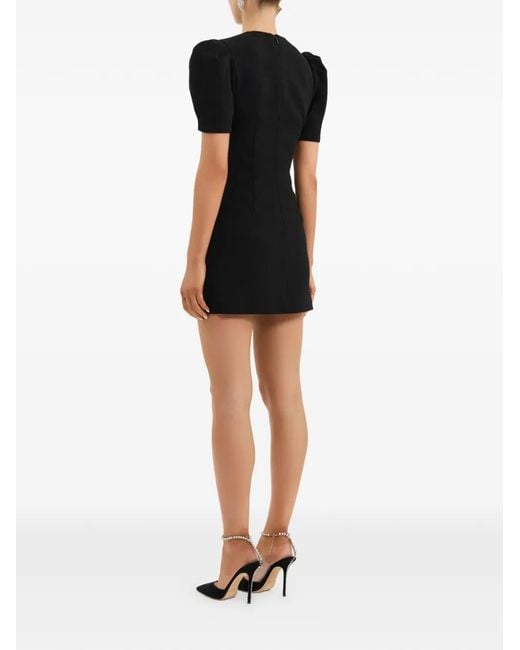Rebecca Vallance Black Livia Puff-Sleeve Mini Dress