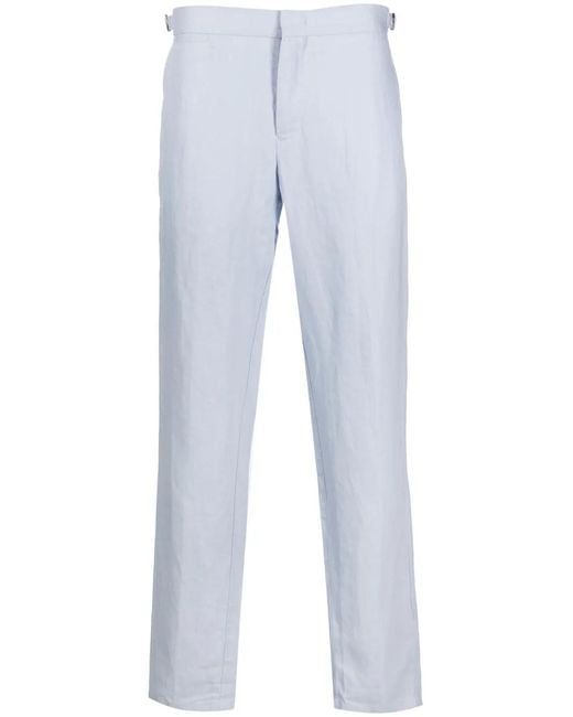 Orlebar Brown Blue Griffon Linen Straight-Leg Trousers for men