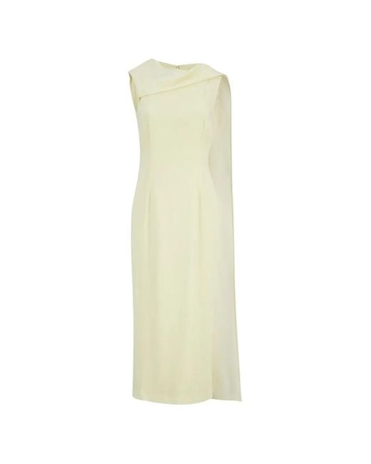 Roland Mouret White Sash-Detail Crepe-Satin Midi Dress