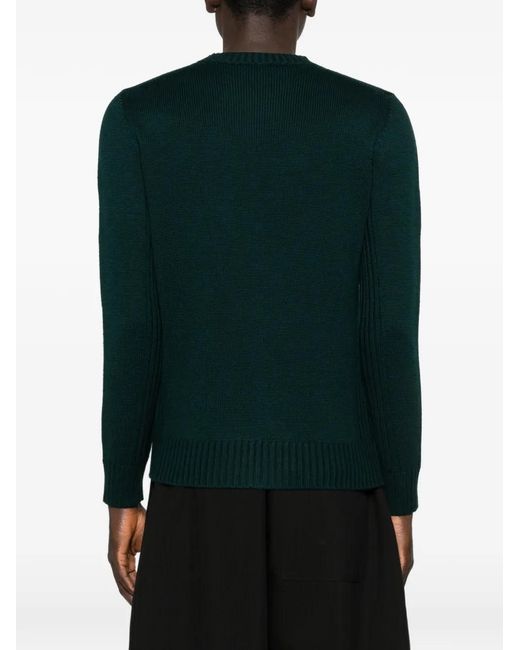 Kangra Green Crew-Neck Knit Sweater for men