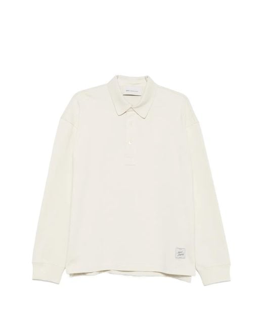 AMI White Logo-Patch Polo Shirt for men