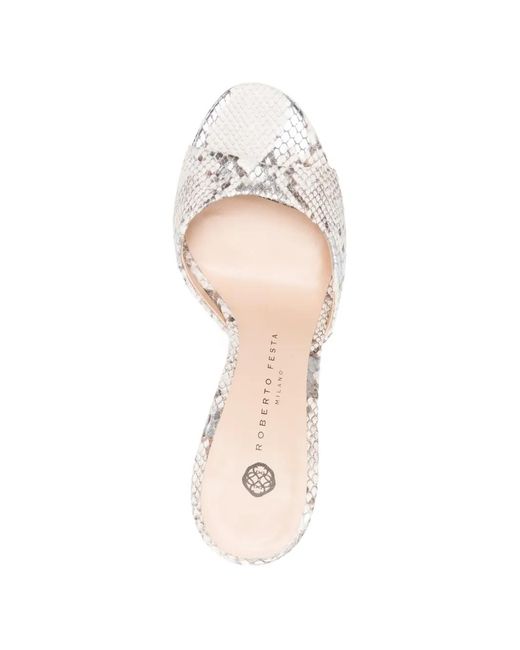 Roberto Festa White Pelle Ramas Sandals