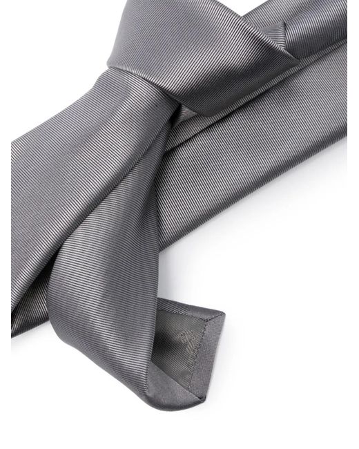 Emporio Armani Gray Woven Jacquard Tie Accessories for men