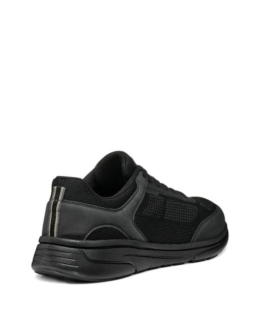 Geox Black Mesh-Panels Sneakers for men