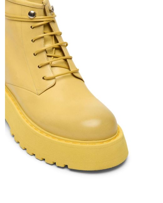 Marsèll Yellow Micarro Leather Ankle Boots