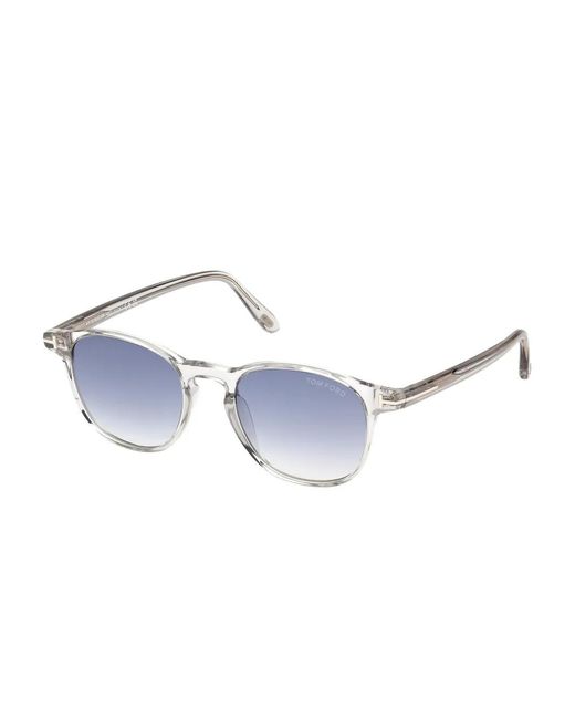 Tom Ford Blue Round-Frame Sunglasses for men