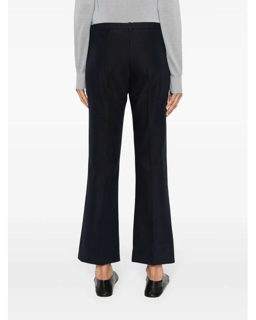 Max Mara Blue Pressed-Crease Flared Trousers