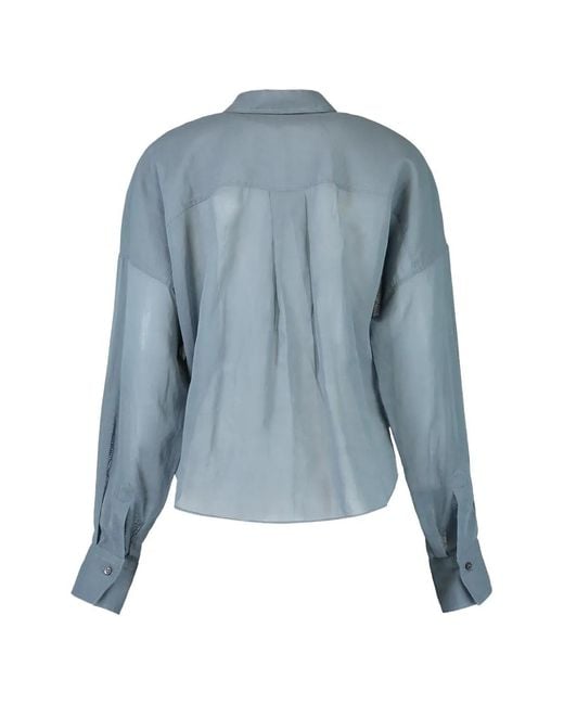 Brunello Cucinelli Blue Cotton Shirt