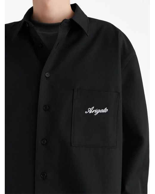 Axel Arigato Black Flow Logo-Print Overshirt for men