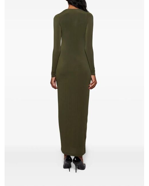 Wardrobe NYC Green Langärmeliges Kleid mit Sheer-Effekt