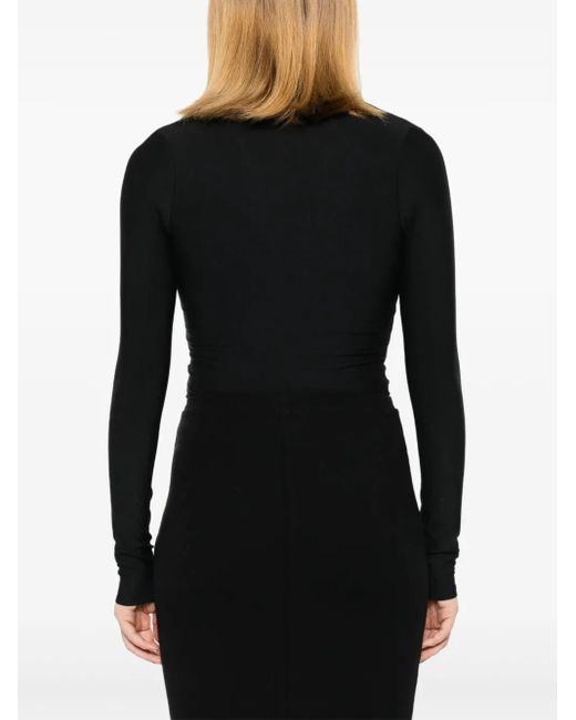 ÉTERNE Black Plunging V-Neck Bodysuit