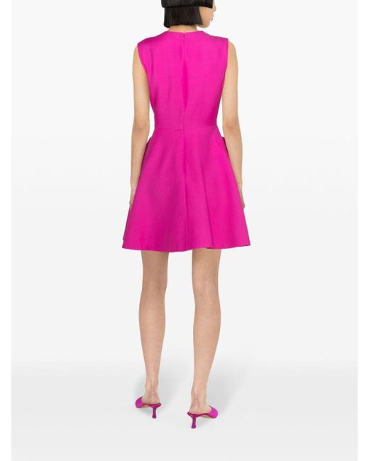 Valentino Garavani Pink Ausgestelltes Minikleid mit Blumenapplikation