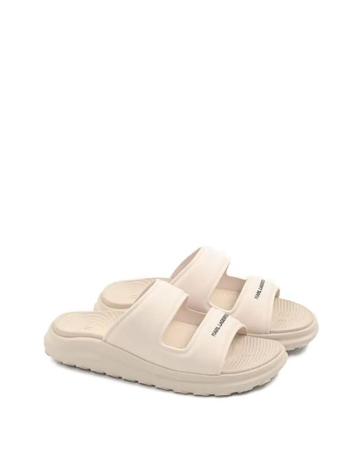 Karl Lagerfeld Natural Logo-Print Slides for men