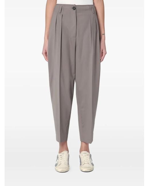 Erika Cavallini Semi Couture クロップド テーパードパンツ Gray