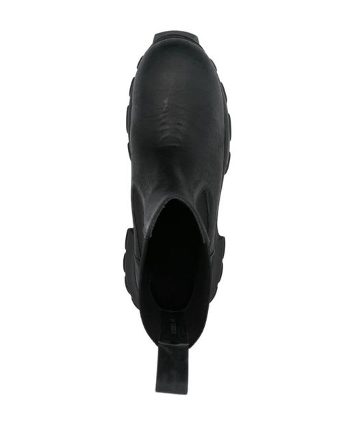 Rick Owens Black Beatle Bozo Tractor Leather Boots for men